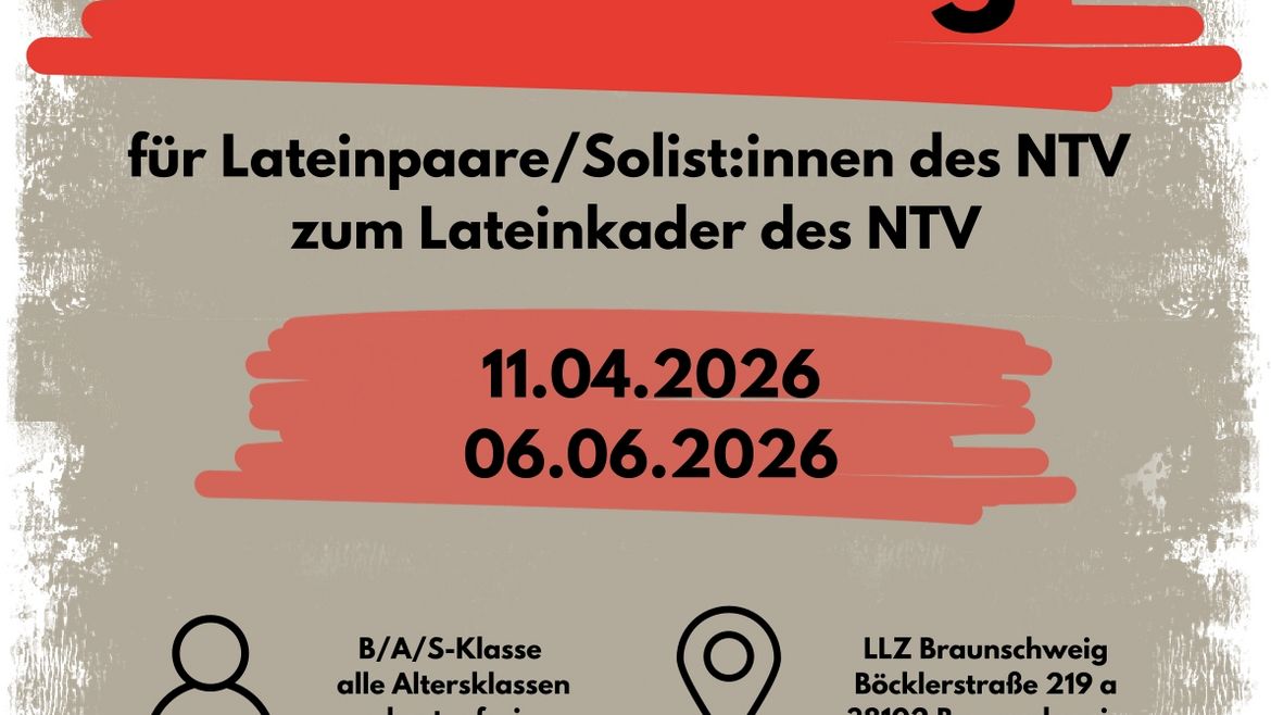 Erinnerung: Einladung zum Lateinkader des NTV